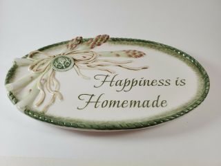 Fitz And Floyd Giardino " Happiness Is Homemade " Asparagus Trimmed 10 " Tray