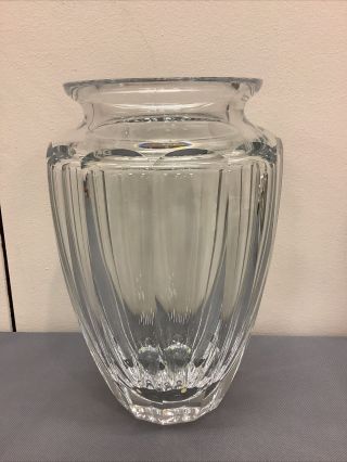 Stunning Daum France 10” Crystal Urn Shaped Vase Signed