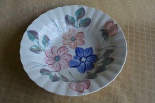 Blue Ridge Southern Pottery Serving Bowl 9.  5 " Pink Blue Flowers
