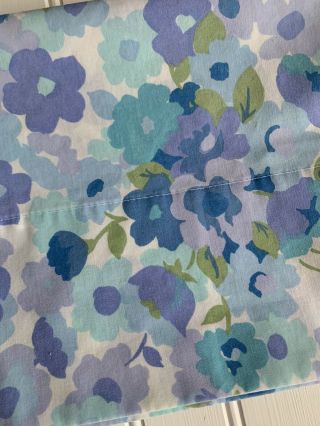 Vintage Wamsutta Ultracale Blue Floral Pillowcase Standard Size 2