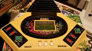 Vintage Talking Baseball Electronic Game Buffalos Eagles Vtech 1986 Yellow