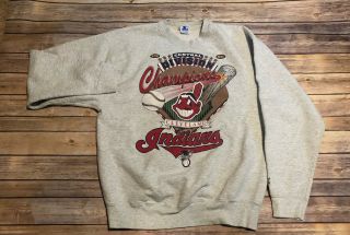 Vintage 1995 Cleveland Indians Starter Sweatshirt Central Division Champs