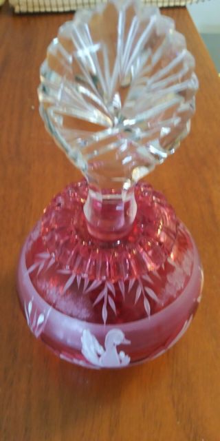 Vintage Fenton Perfume Bottle Mary Gregory Style