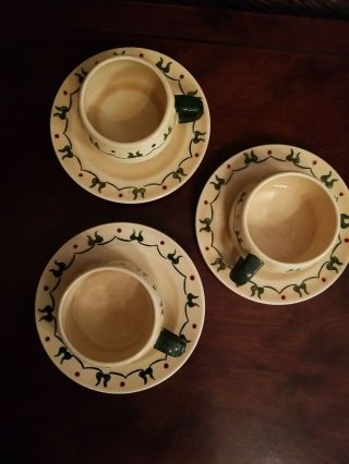 Poppytrail Homestead Provincial Colonial Heritage Metlox Set Of 3 Cups & Saucers