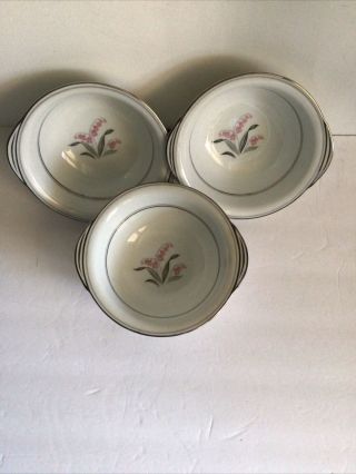 Noritake China Crest Pattern Bowl 5 1/2 " Dessert Fruit Bowls Vintage Set Of 3