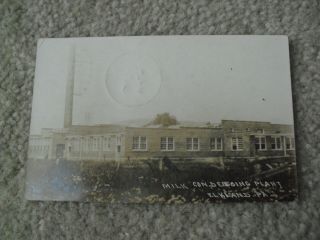 Vintage 1912 Real Photo Postcard Rppc Milk Condensing Plant Elkland Pa