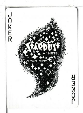 Single Vintage Playing Card Joker " Stardust Hotel/casino ",  1960 