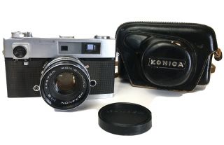 Vintage Konica Auto S 35mm Camera With Hexanon 47mm F/1.  9 Lens Case Repair Parts