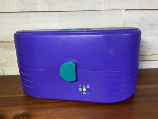 Large Caboodles Hard Case 3 - Tier Cosmetic Tray Mirror Teal Purple Vintage 1990s