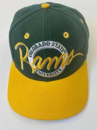 Vintage 90s Colorado State Rams Snapback Hat Football The Game Script Logo Wool