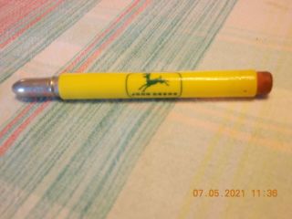 Vintage 4 Legged John Deere Haas Implement Company Plastic Bullet Pencil