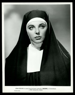 Vintage Actress Joan Collins Studio Photo 1960s Nun Prettier