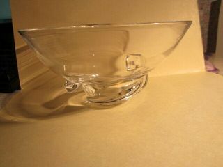 Vtg Steuben Glass Clear Crystal Bowl - Twisted Base 7 " Wide At Top,  3.  5 " Tall Euc
