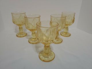 Vintage Set Of 10 Tiffin Franciscan Cabaret Cornsilk Yellow Glass Goblet 6 "