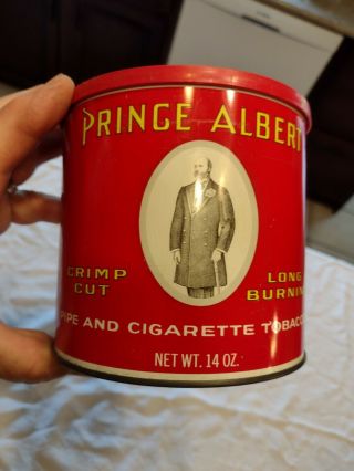 Vintage Prince Albert Tobacco Tin Can 5 Inches High 14 Oz Round Can,  Empty