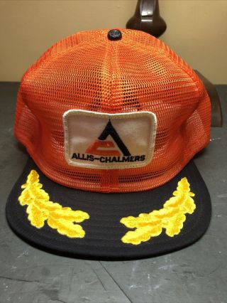 Vintage Trucker Hat.  Allis - Chalmers.  Full Mesh.  Snapback.  Cool Hat