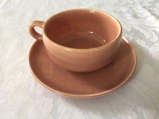 Vintage Russel Wright Steubenville Pottery " American Modern " Coral Cup & Saucer