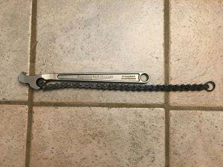Vintage Blue Point Cw12 Chain Pipe Wrench Collectible Mechanic Plumbing Usa