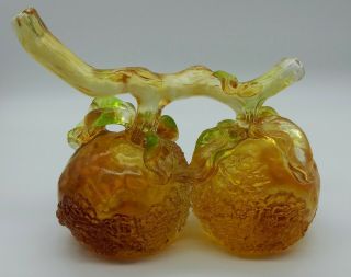 Liuligongfang Chinese Crystal Art Glass Fruits Of Luck Peach Signed Numbered