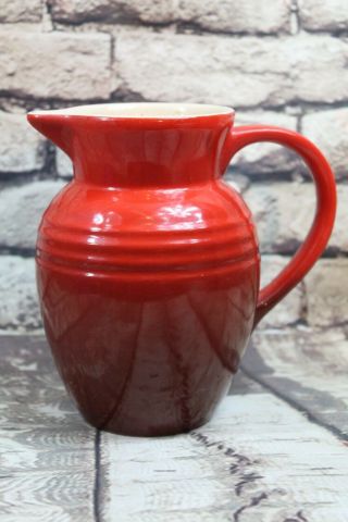 Le Creuset Red Two Tone 6” Pitcher 0.  7l Stoneware