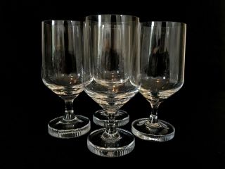 4 Rosenthal Variation Crystal White Wine Glasses Grooved Cut Foot 8oz 2500