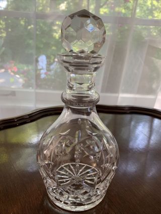 Vintage Waterford ‘lismore’ Crystal Carafe 10.  5” Tall Wine Decanter Signed