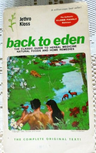 Vintage Back To Eden Jethro Kloss 1975 5th Edition Kloss Family Edition