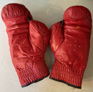 Vintage White Label Everlast Adult Boxing Gloves Red Made in USA 12 ounce 2