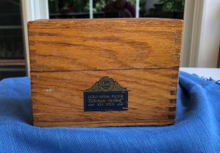 Vintage Gold Medal Flour Wooden Recipe Box W/ Vintage Recipe Cards
