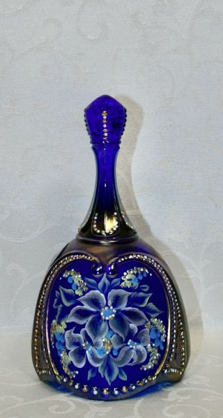 Fenton,  Bell,  Light Cobalt Blue Glass,  " Designer Bells Series ",  Limited Edition.