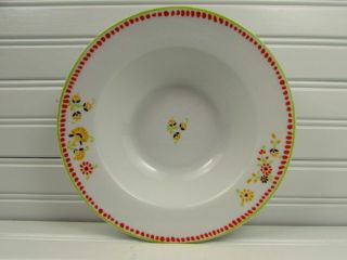 Paisley By Rachael Ray Soup Bowl Yellow Floral Red And Green Paisley B195