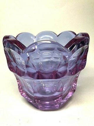 Signed " Moser Alexandrit " Alexandrite Neodymium Color Changing Glass Vase 9cm