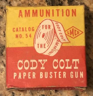 Vintage Cody Colt Paper Buster Gun Ammunition 1950’s