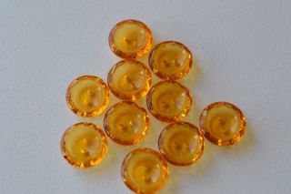 1337 - Vintage Czech 1/2 " (10) Cupped Two - Hole Glass Buttons