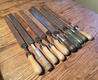 Old Vintage Tools Big Metal Files Great For Knife Making Blacksmith Heller