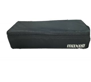 Vtg Maxell Case Logic 15 Cassette Tape Storage Case Holder Nylon Tote Black