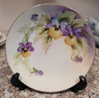 Titanic Austria 6 " Porcelain China Hand Painted Pansy Plate