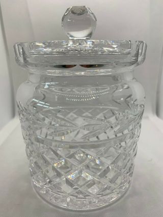 Vintage Waterford Crystal Irish Cut Glass Glandore Biscuit Barrel With Lid