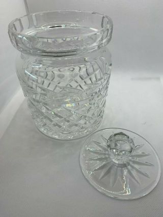 Vintage Waterford Crystal Irish Cut Glass Glandore Biscuit Barrel With Lid 3