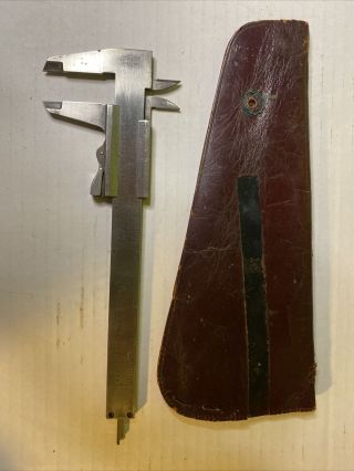 Mauser,  George Scherr 6 " Vernier Caliper,  Vintage,  With Leather Case