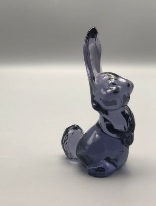 Vintage Viking Glass Amethyst Thumper Rabbit Mcm Art Glass Bunny W/label