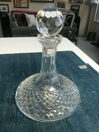 Sueprb Vintage 10 " Waterford Alana Cut Crystal Ship Decanter W/stopper