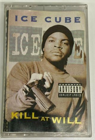 Ice Cube Kill At Will Ep Vintage Rap Cassette Tape 1990 Lench Mob Nwa Rare