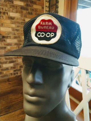 E Vintage Farm Bureau Coop Co - Op Trucker Mesh Snapback Hat Snap - Back Farming
