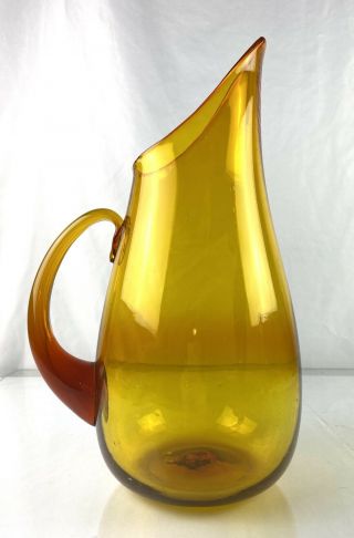 Blenko Glass 939 Pitcher In Gold Winslow Anderson Mcm Design