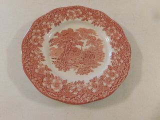Red Woodland Unicorn Tableware Dinner Plate 9 3/4 " No Chips Crack Country Scene