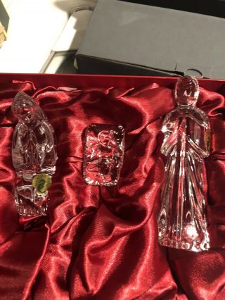 Marquis By Waterford Crystal Glass Nativity Holy Family Set Box Of⭐ 3 Figurines