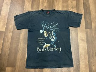 Vintage Bob Marley T - Shirt 2000 Zion Rootswear Reggae Rasta Music Rock Mens M