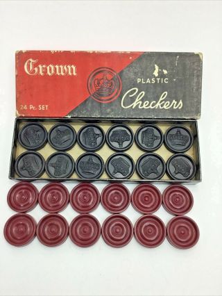 Vintage Crown Checkers - Mid Century Modern