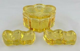 Tittot Kissing Fish Trinket Box Apples Paperweight Golden Yellow Crystal 2